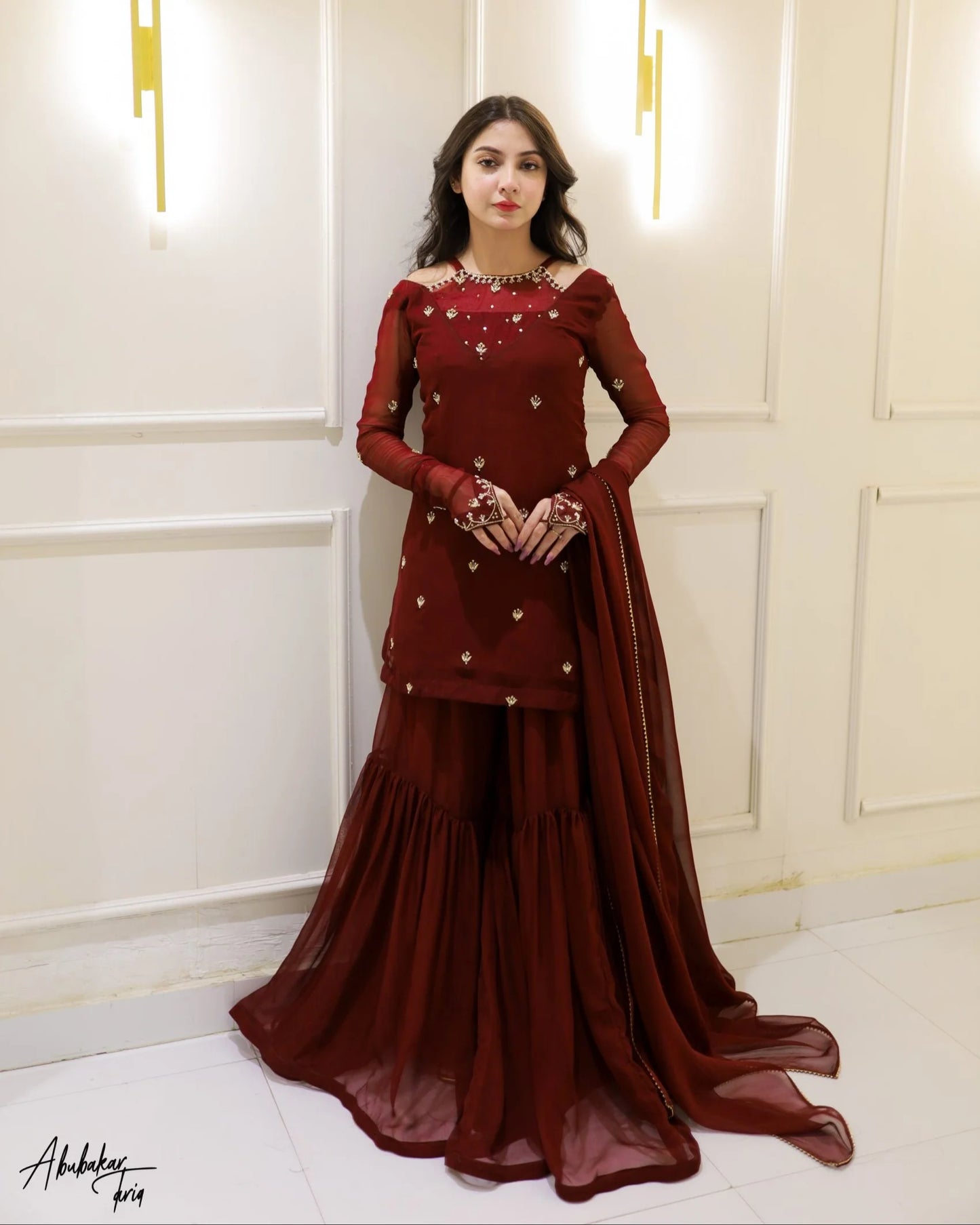 BL-MAROON GHARARA FIT
