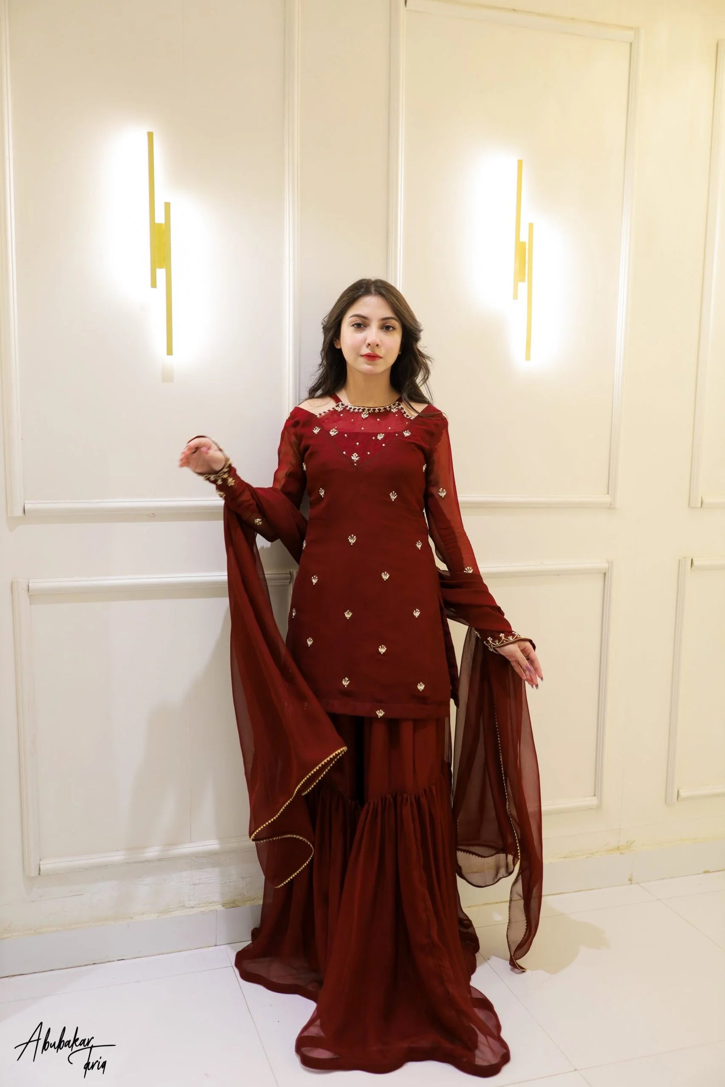 BL-MAROON GHARARA FIT
