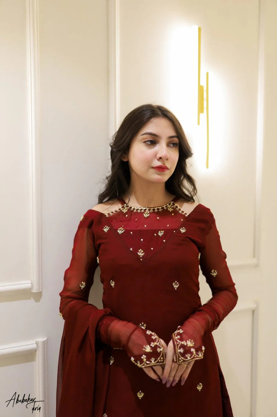 BL-MAROON GHARARA FIT