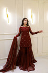 BL-MAROON GHARARA FIT